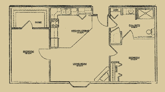 two bedroom floor plan
